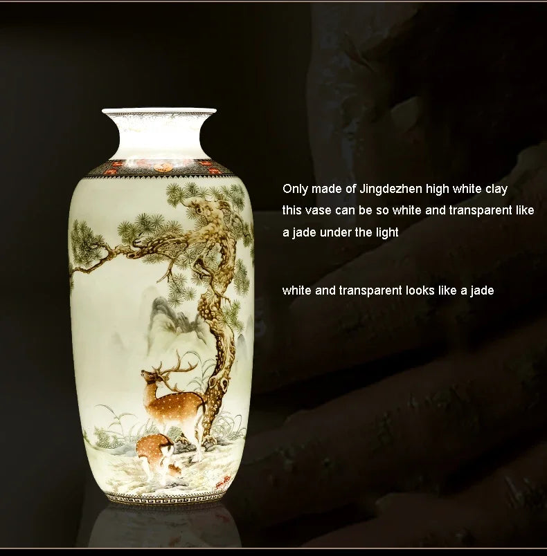 DecorBites™ Chinese Traditional Ceramic Vase for Home Decor