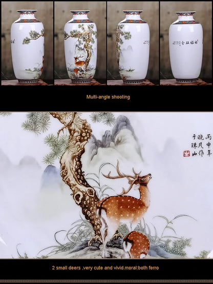 DecorBites™ Chinese Traditional Ceramic Vase for Home Decor