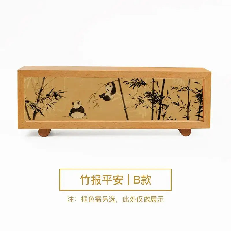 Chinese wind lamp wooden bamboo night light bedroom decor