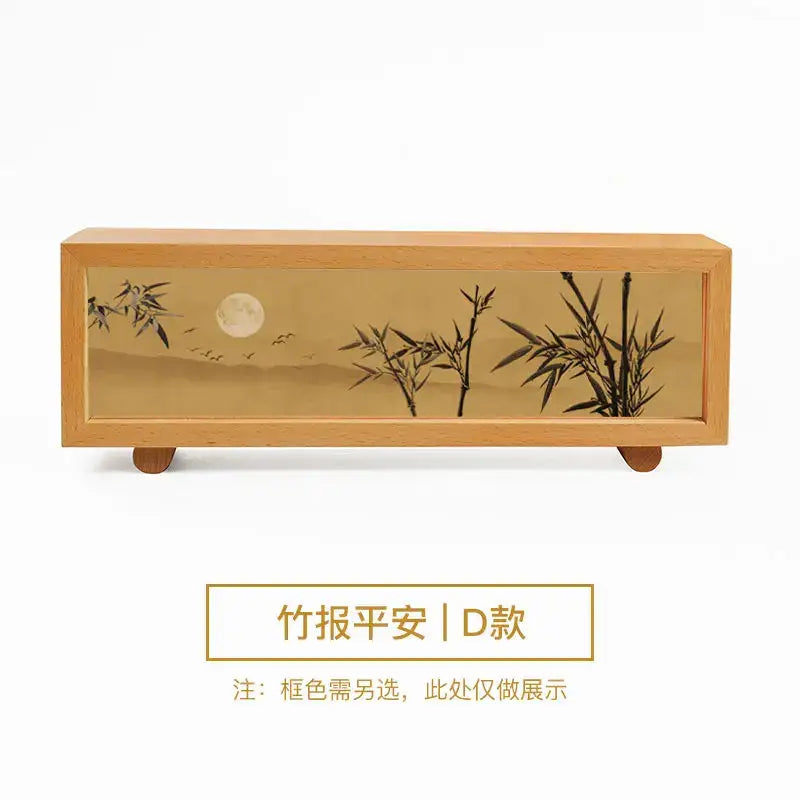 Chinese wind lamp wooden bamboo night light bedroom decor