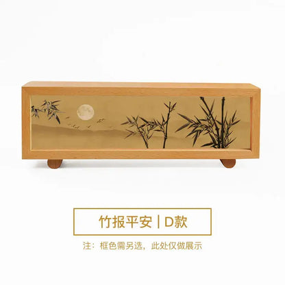 Chinese wind lamp wooden bamboo night light bedroom decor
