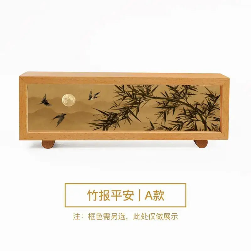 Chinese wind lamp wooden bamboo night light bedroom decor