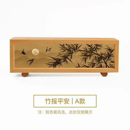 Chinese wind lamp wooden bamboo night light bedroom decor