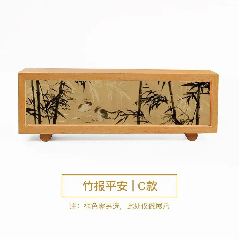 Chinese wind lamp wooden bamboo night light bedroom decor