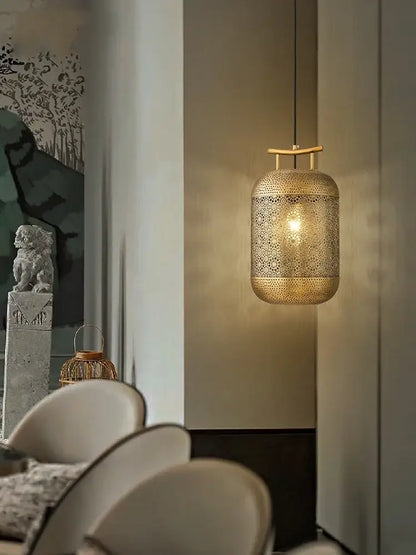 Moroccan gold birdcage pendant light for dining room tea room