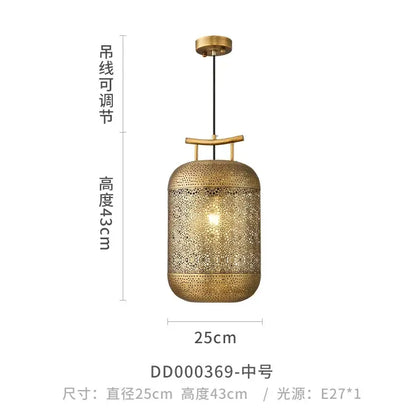 Moroccan gold birdcage pendant light for dining room tea room