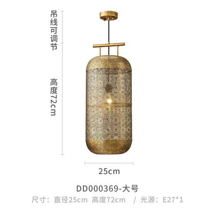 Moroccan gold birdcage pendant light for dining room tea room
