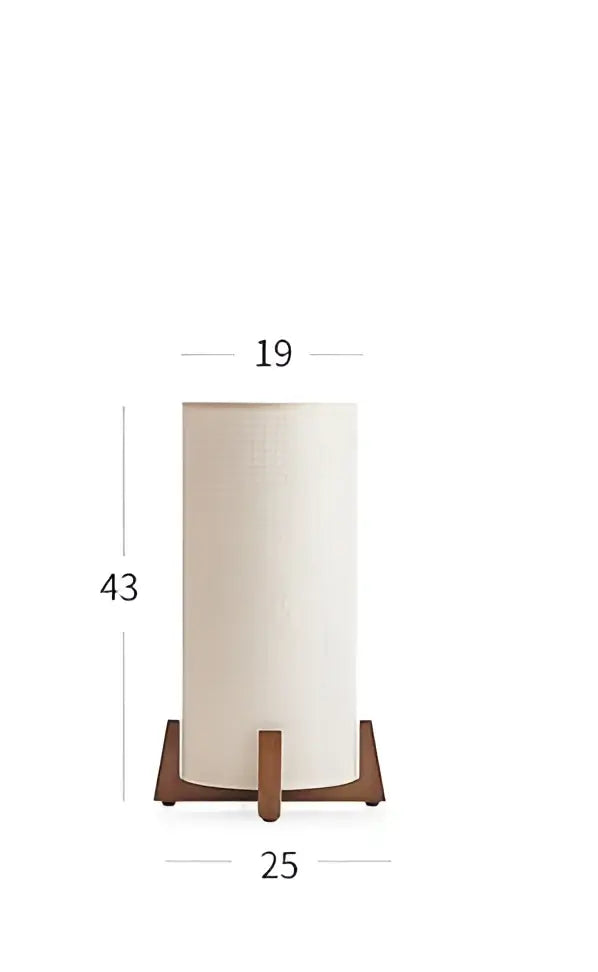 Zen cream cylindrical wooden floor lamp for living room