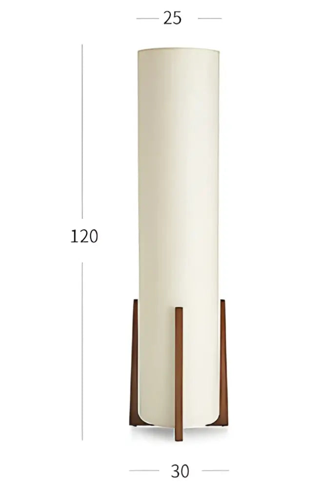 Zen cream cylindrical wooden floor lamp for living room