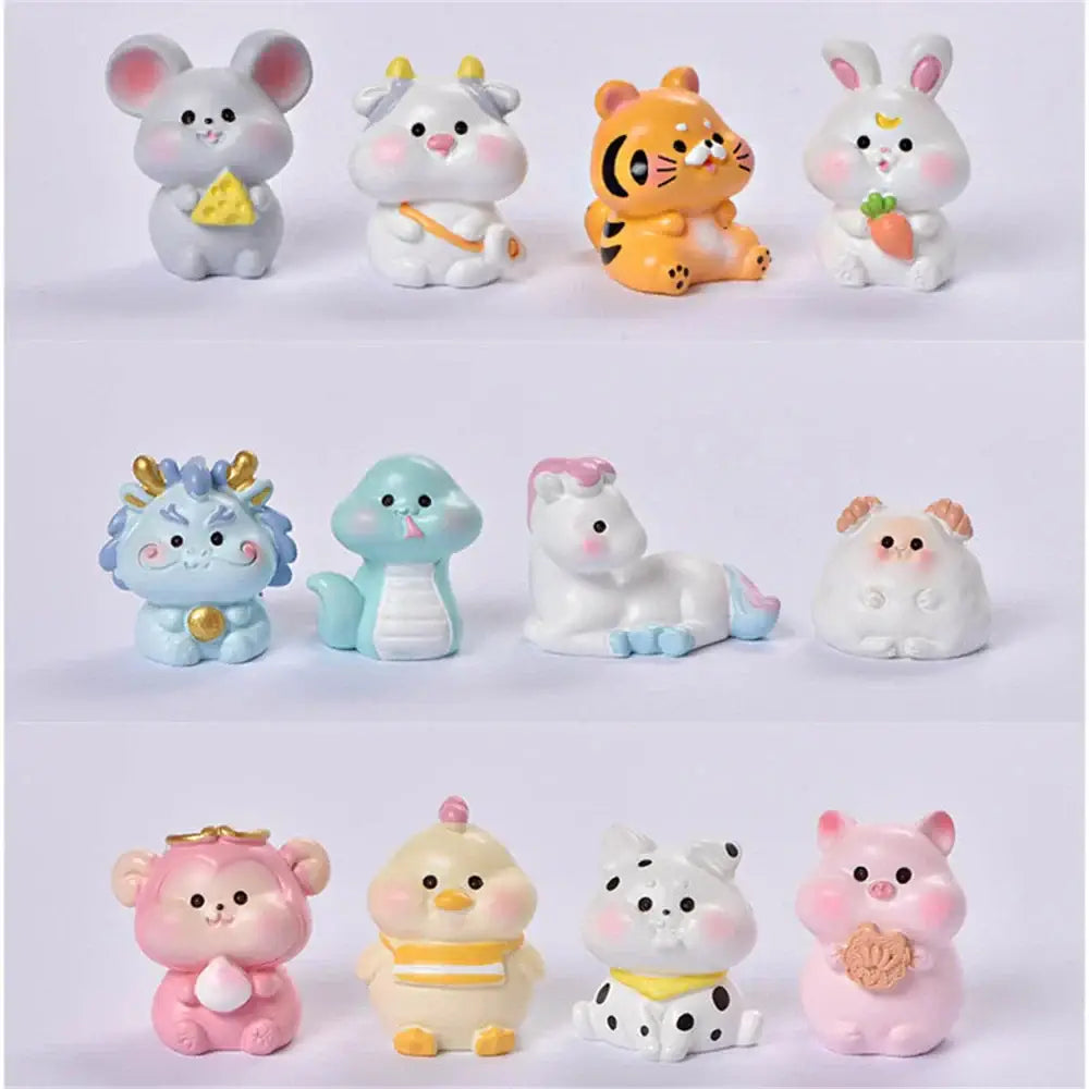 Pastel chinese zodiac amethyst tree figurines bedroom decor