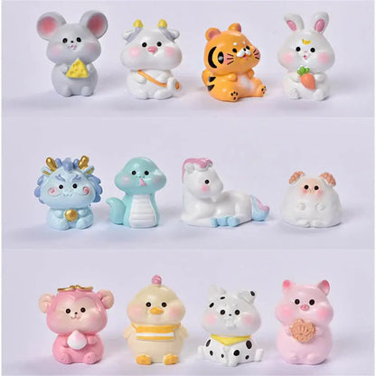 Pastel chinese zodiac amethyst tree figurines bedroom decor