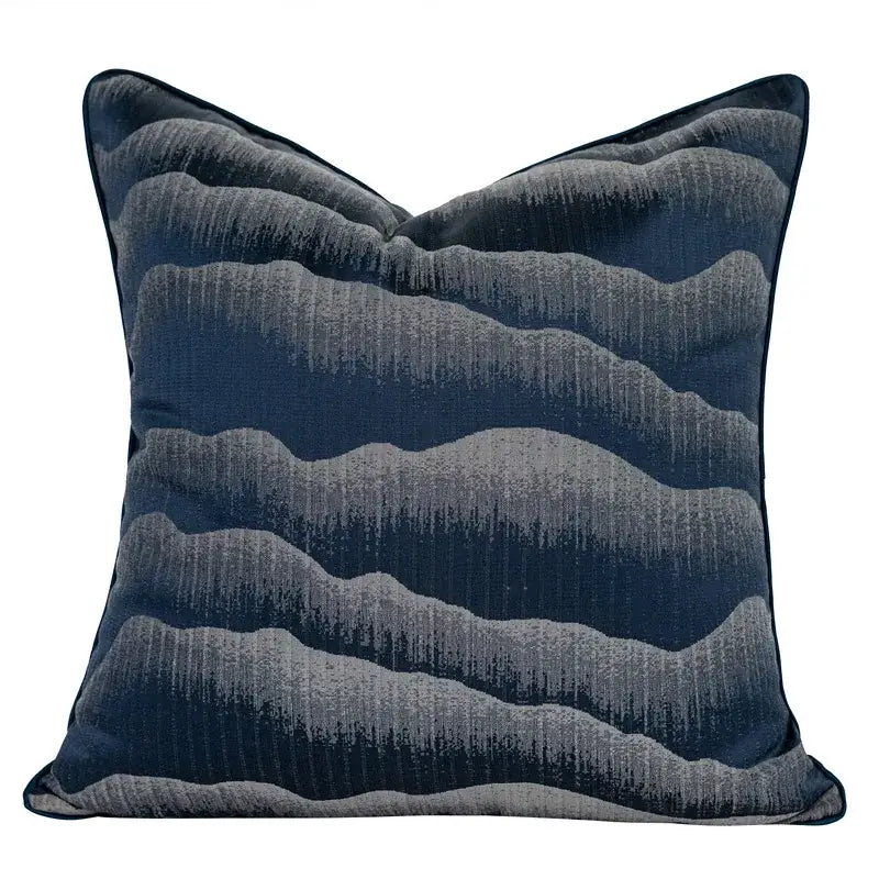 Chinoiserie decor throw pillow cover cream & blue living room