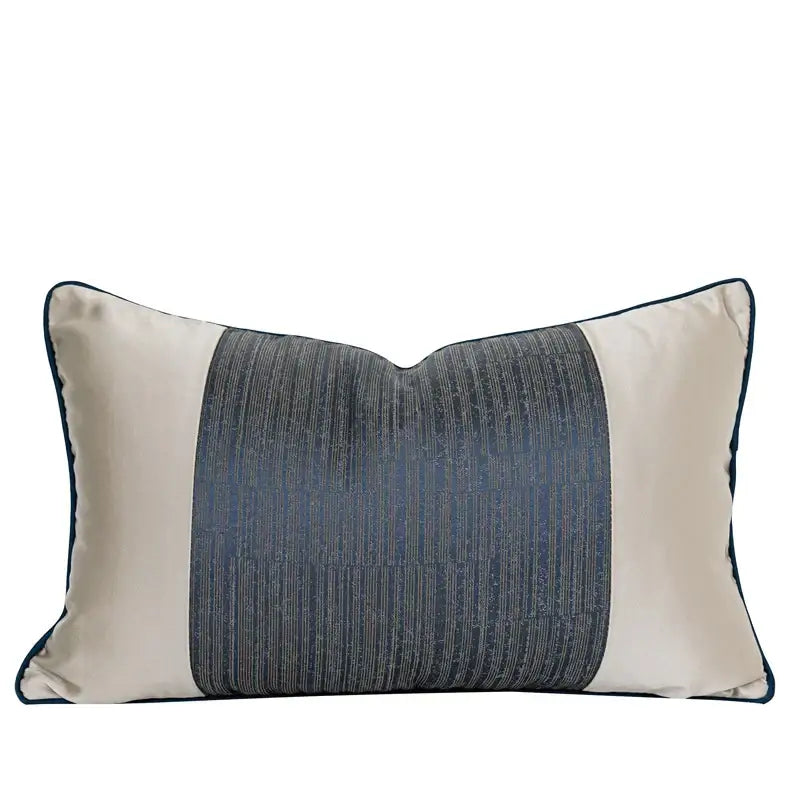 Chinoiserie decor throw pillow cover cream & blue living room