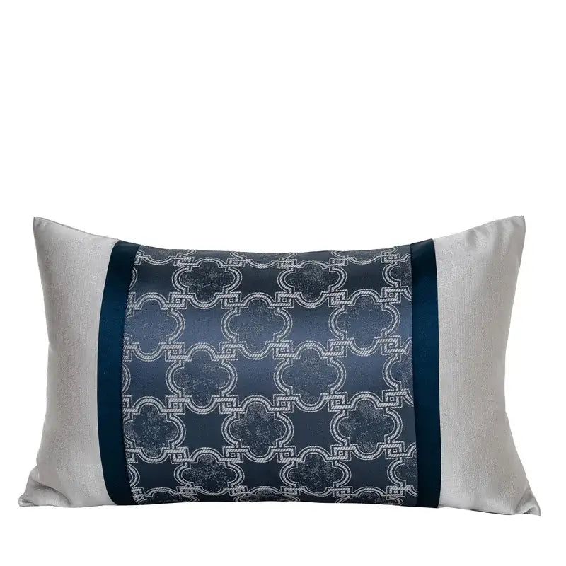Chinoiserie decor throw pillow cover cream & blue living room