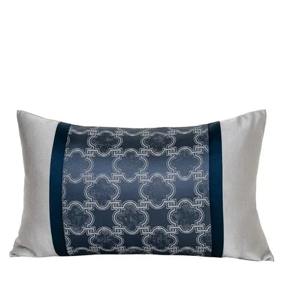 Chinoiserie decor throw pillow cover cream & blue living room