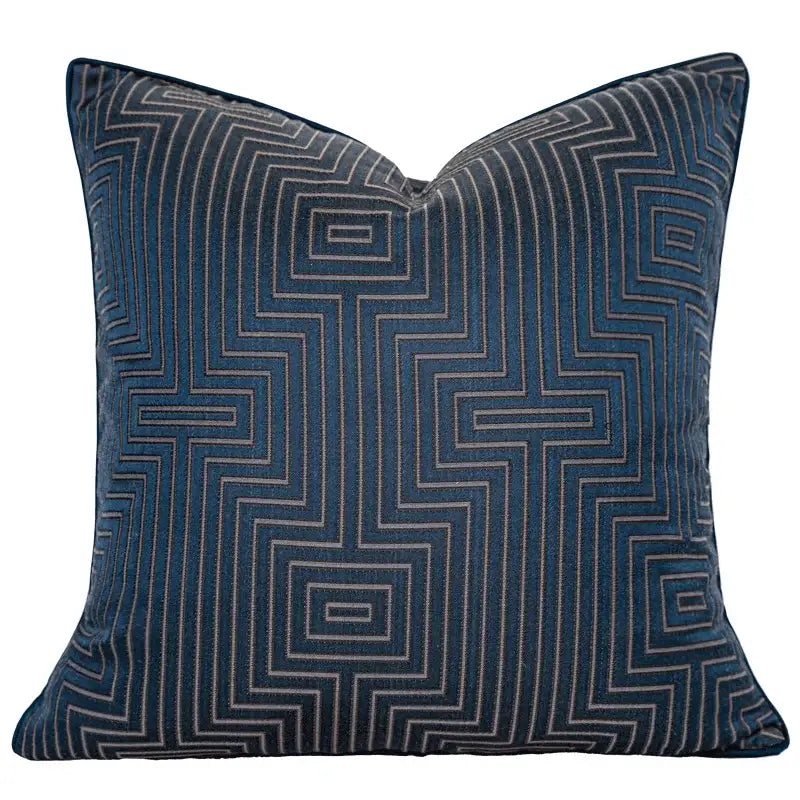 Chinoiserie decor throw pillow cover cream & blue living room