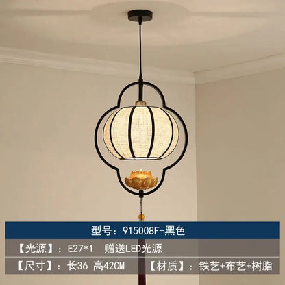 chinoiserie retro 4 light black chandelier dining room