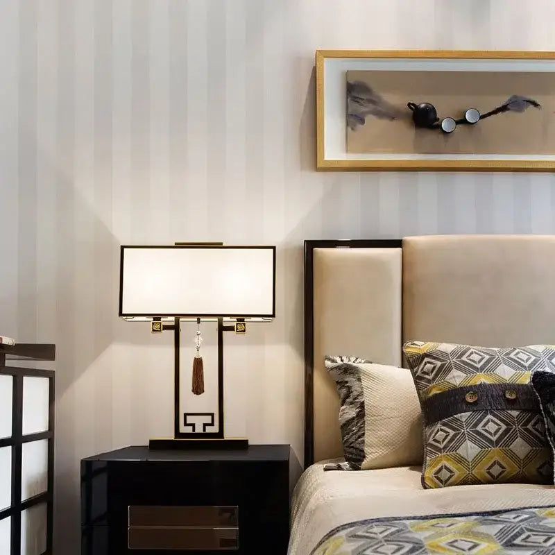 Chinoiserie style black and gold floor lamp for living room