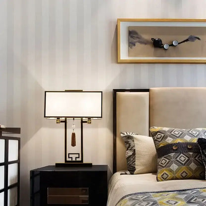 Chinoiserie style black and gold floor lamp for living room