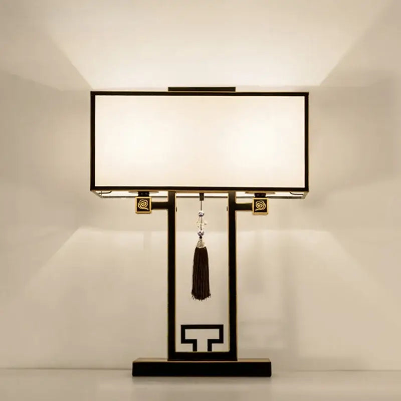 Chinoiserie style black and gold floor lamp for living room