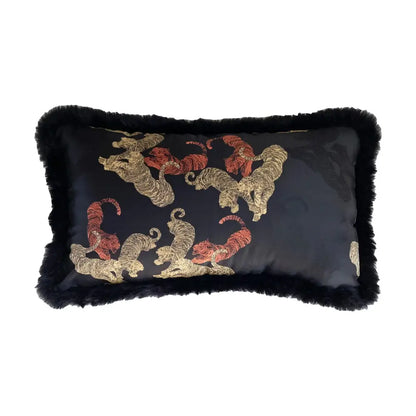 chinoiserie sunset gold accent cushion cover living room