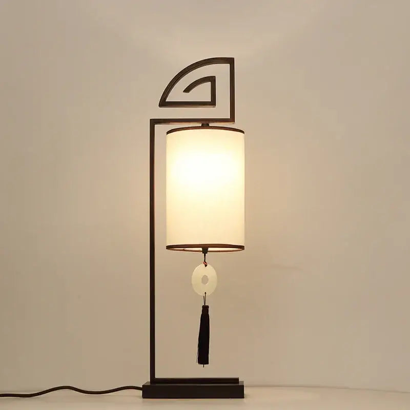 Chinoiserie table floor lamp black & cream living room light