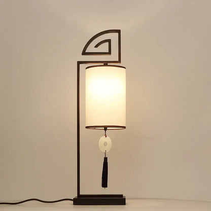 Chinoiserie table floor lamp black & cream living room light