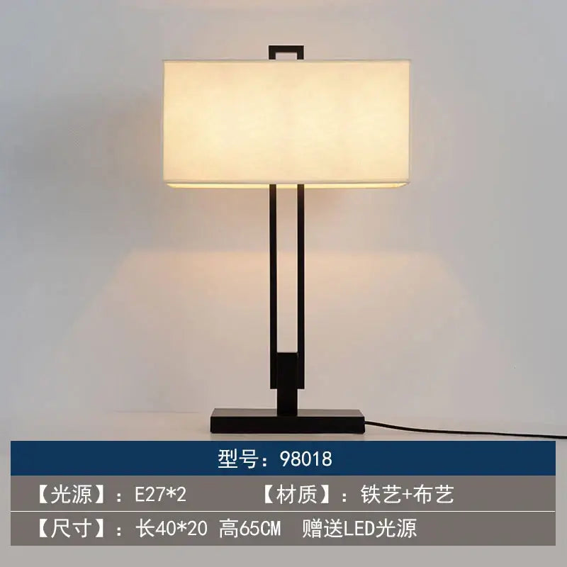 Chinoiserie table floor lamp black & cream living room light