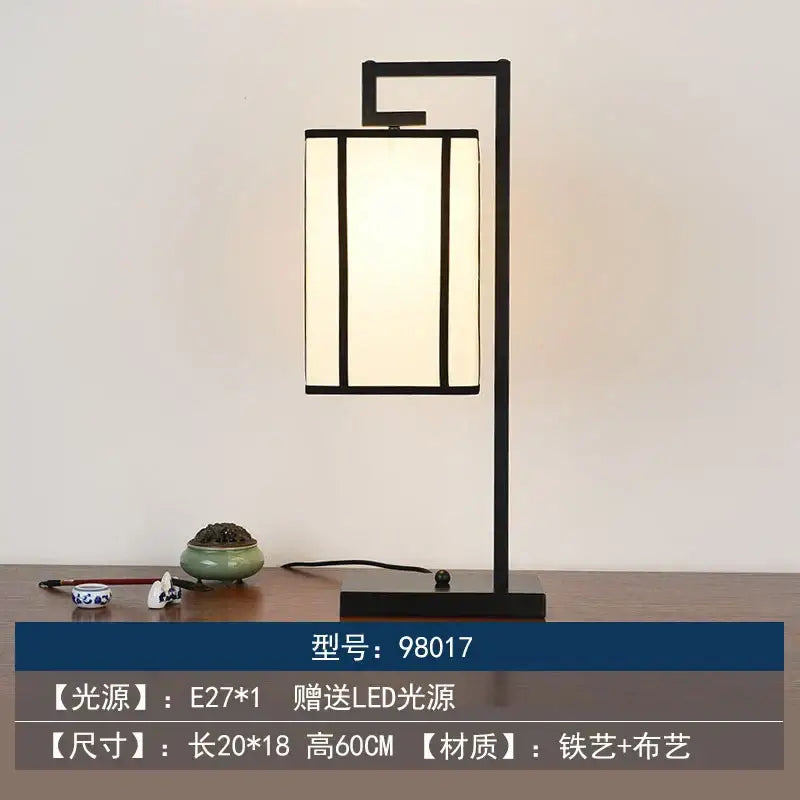 Chinoiserie table floor lamp black & cream living room light