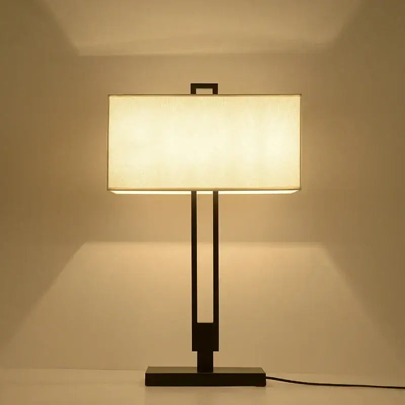 Chinoiserie table floor lamp black & cream living room light