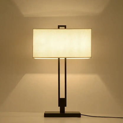 Chinoiserie table floor lamp black & cream living room light