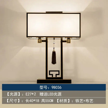 Chinoiserie table floor lamp black & cream living room light