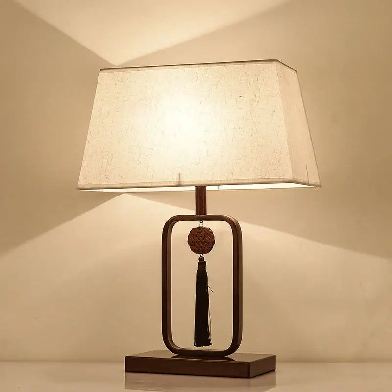 Chinoiserie table floor lamp black & cream living room light