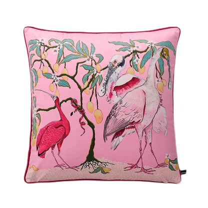 Chinoiserie zebra & peonies cushion cover living room decor