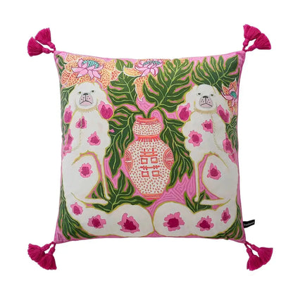 Chinoiserie zebra & peonies cushion cover living room decor