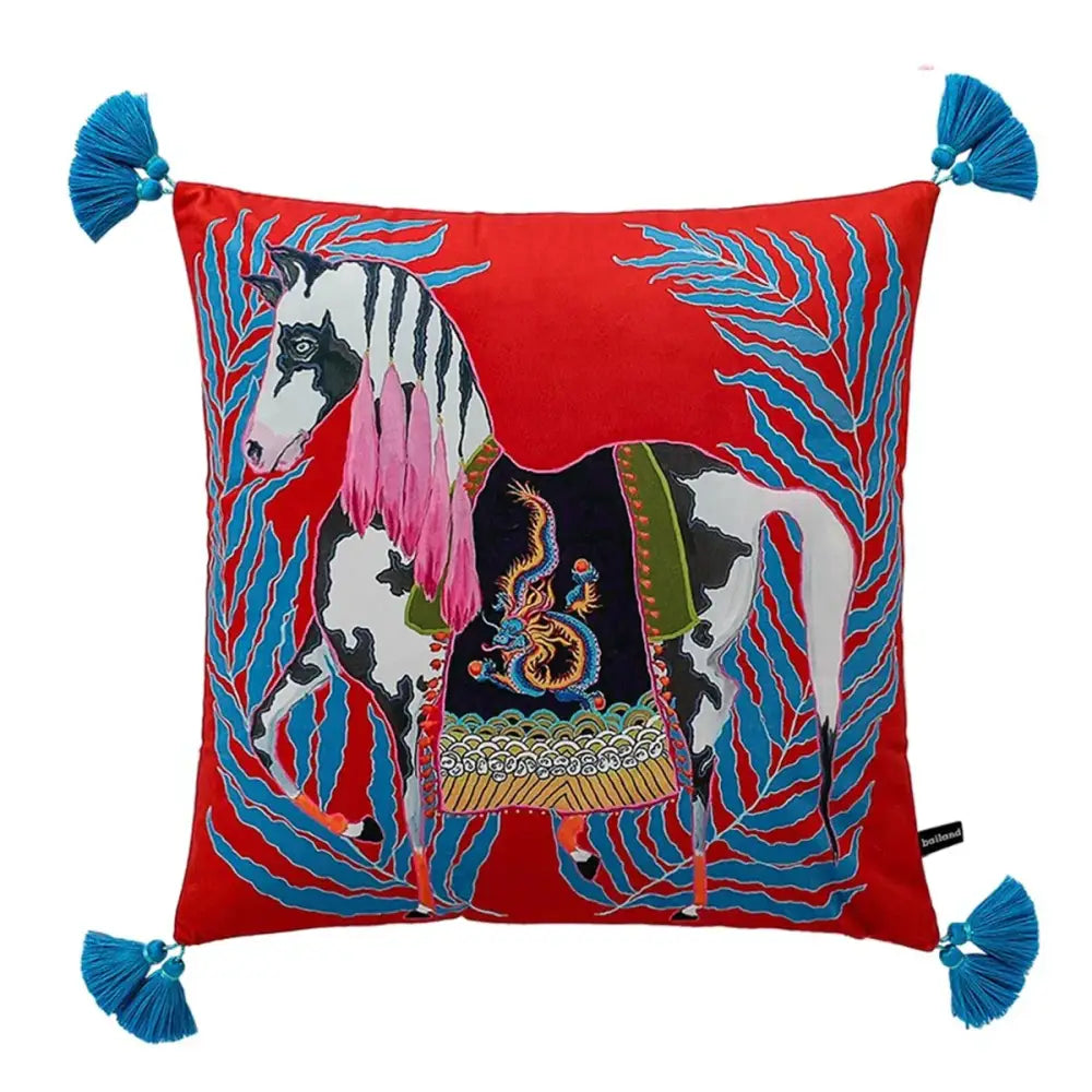 Chinoiserie zebra & peonies cushion cover living room decor