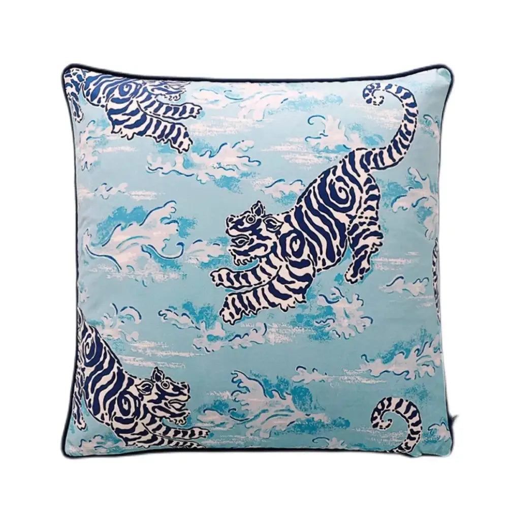 Chinoiserie zebra & peonies cushion cover living room decor