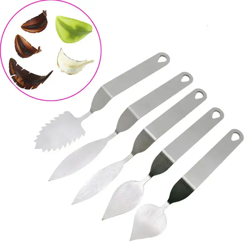 Stainless steel leaf knife fondant tool 5 piece kitchen set