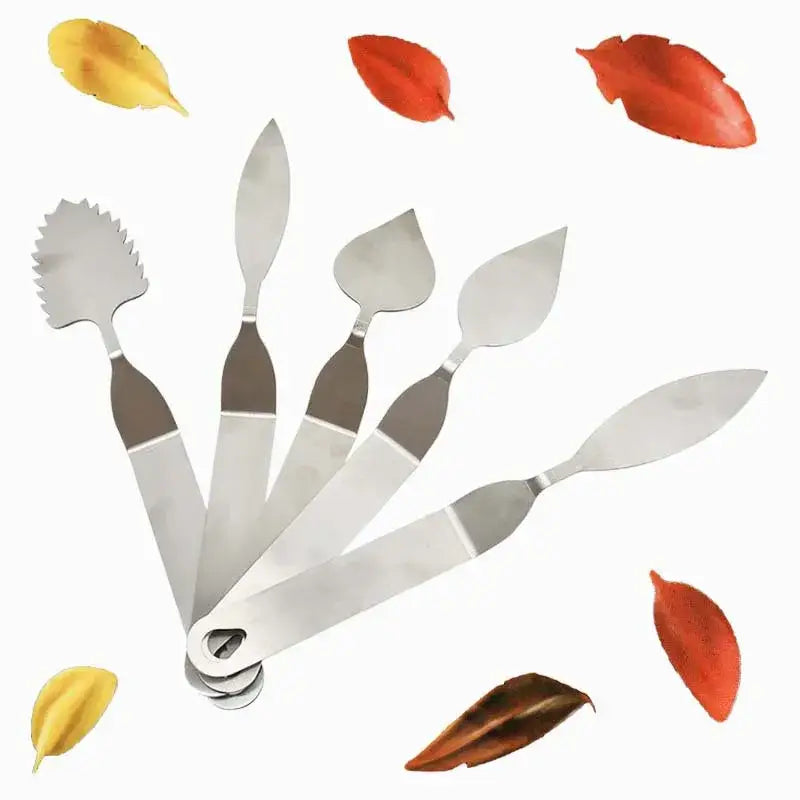 Stainless steel leaf knife fondant tool 5 piece kitchen set