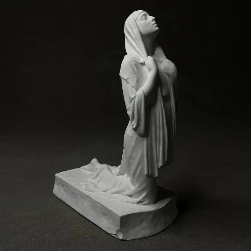 Artistic white marble christian pray sculpture living room decor
