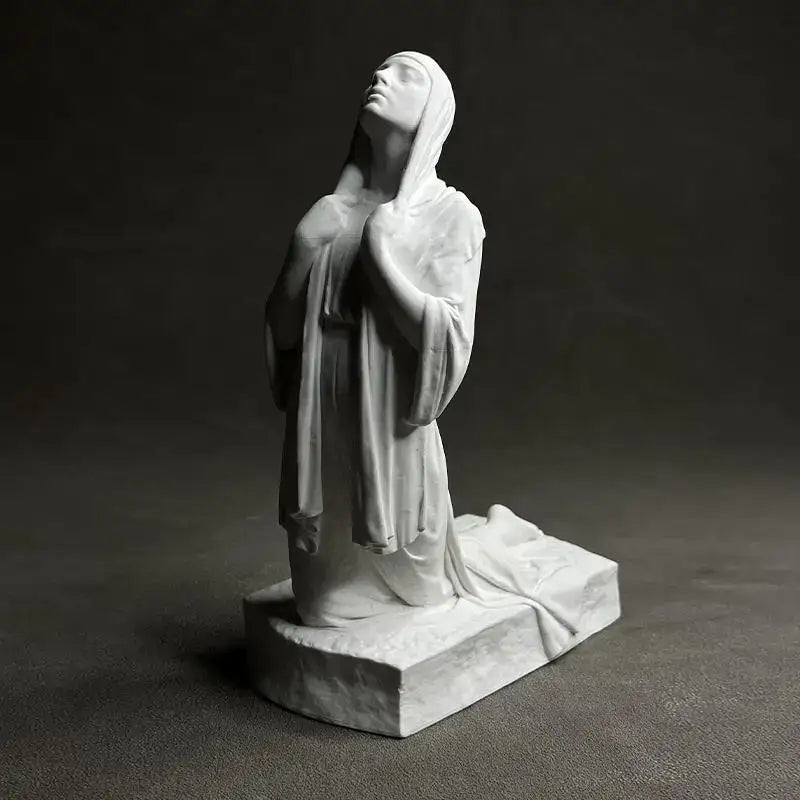 Artistic white marble christian pray sculpture living room decor