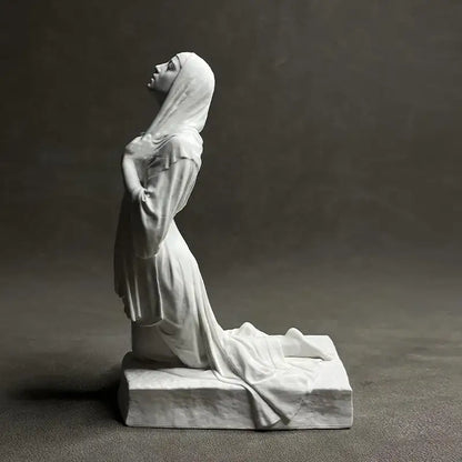 Artistic white marble christian pray sculpture living room decor