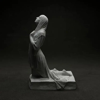 Artistic white marble christian pray sculpture living room decor