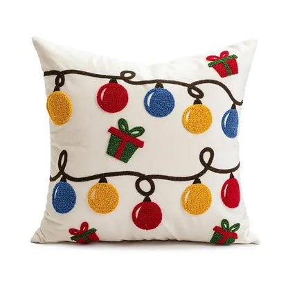 Christmas bell red embroidered pillow cover living room holiday decor