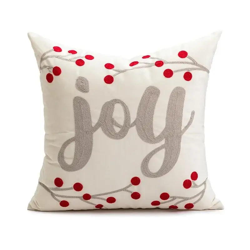 Christmas bell red embroidered pillow cover living room holiday decor