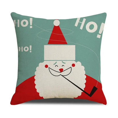 Red reindeer christmas cartoon animal linen pillowcase bedroom decor