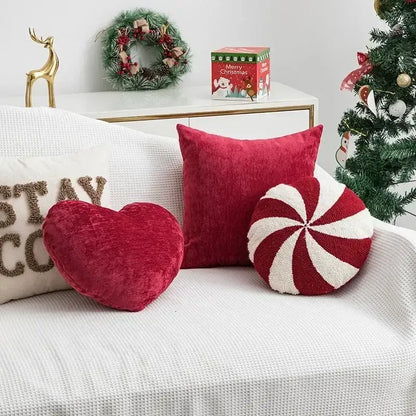 Christmas cartoon candy cushion cover red & white living room pillow