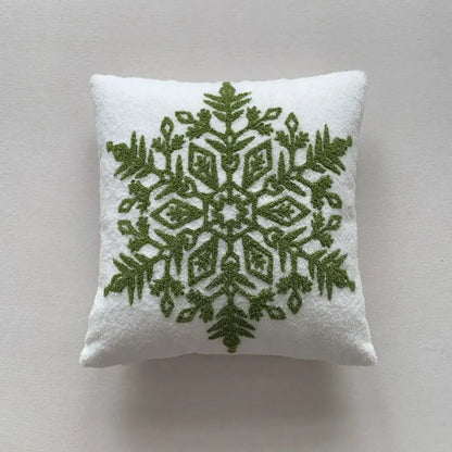 Christmas cartoon embroidered pillow cover red & white living room decor