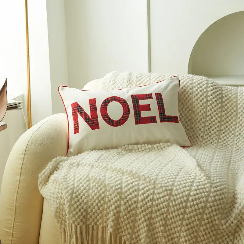 Festive cartoon letter embroidered pillow cover living room decor