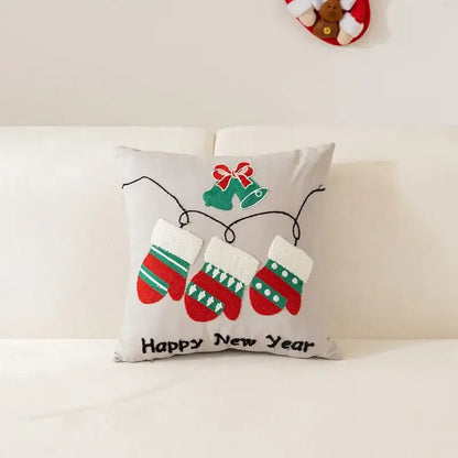 Festive cartoon letter embroidered pillow cover living room decor